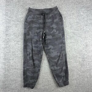 Lululemon Camo Pants Womens Medium Gray Fleece Joggers Sweatpants Drawstring